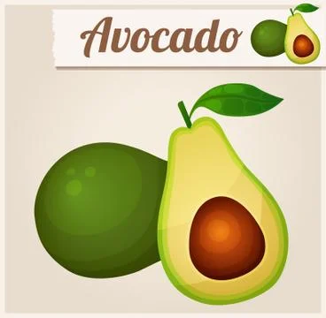 Avocado. Detailed Vector Icon Stock Illustration