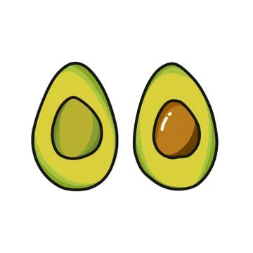 Avocado doodle icon, vector illustration Stock Illustration