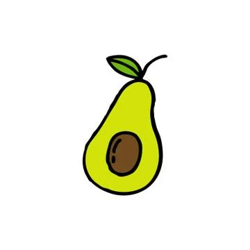 Avocado doodle icon, vector illustration Stock Illustration