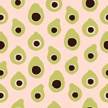 Avocado doodle seamless pattern for print Stock Illustration