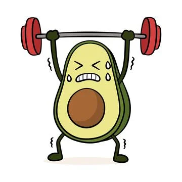 Avocado exercise 스톡 일러스트