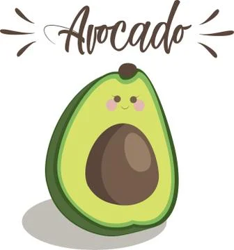 Avocado with face Stock Illustration