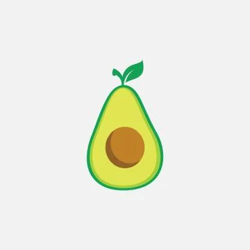 Avocado flat icon design, fruit vector illustration Stock Illustration