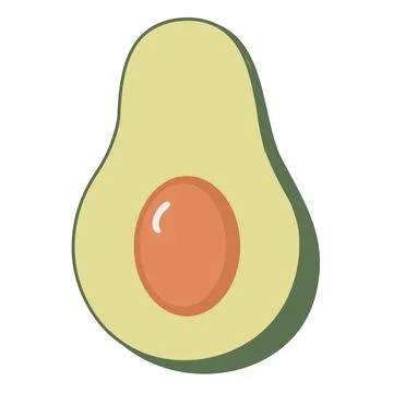 Avocado flat icon isolated on white Stock Illustration
