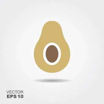 Avocado flat icon vector, colorful logo illustration isolated on white Stock Illustration