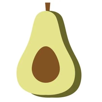 Avocado flat illustration on white Stock Illustration