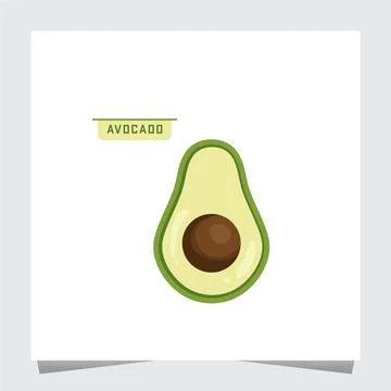 Avocado Flat Logo Template. Icon Stock Illustration
