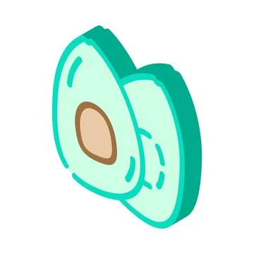 Avocado food isometric icon vector illustration Stock Illustration