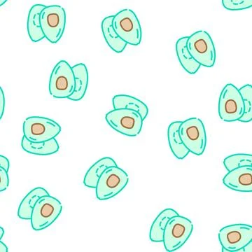 Avocado food vector seamless pattern Stock Illustration