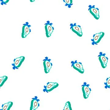 Avocado fruit character isometric icon seamless pattern Stock Illustration