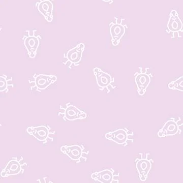 Avocado fruit character line vector seamless pattern Stock Illustration