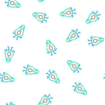 Avocado fruit character vector seamless pattern Stock Illustration