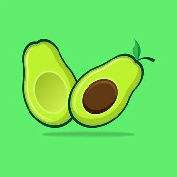 Avocado fruit in flat design. Stock Illustration