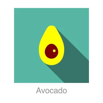 Avocado fruit flat icon, vector illustration Stock Illustration