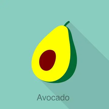 Avocado fruit flat icon, vector illustration Stock Illustration