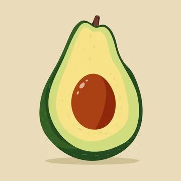 Avocado fruit icon in flat design style. Stock Illustration