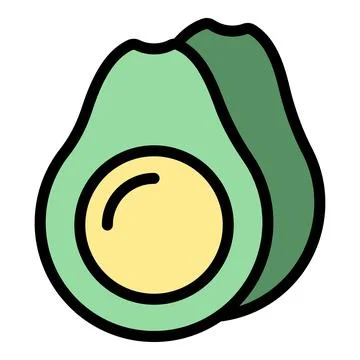 Avocado fruit icon vector flat Stock Illustration