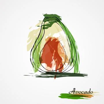 Avocado Fruit Stock Illustration