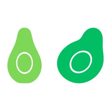 Avocado fruit illustration design set Stock Illustration