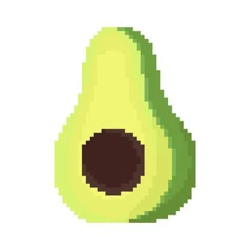 Avocado fruit illustration with pixel theme Stock Illustration