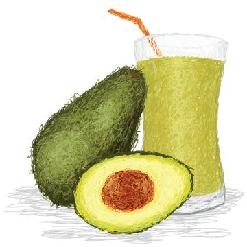 Avocado fruit juice Stock Illustration