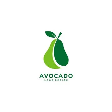 Avocado fruit logo vector designs Stock Illustration