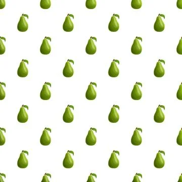 Avocado fruit seamless pattern on white background Illustrazione stock
