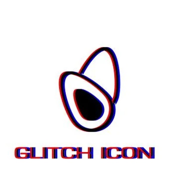 Avocado fruits icon flat. Stock Illustration