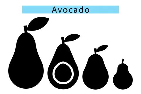 Avocado growth cycle silhouette vector illustration Ilustración de archivo