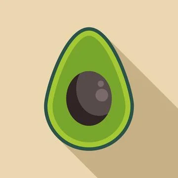 Avocado half with seed flat design illustration Stock Illustration
