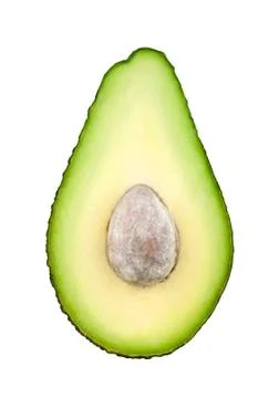 Avocado half with stone Stock Photos