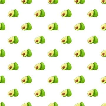 Avocado halves creating a seamless fruit pattern background Stock Illustration