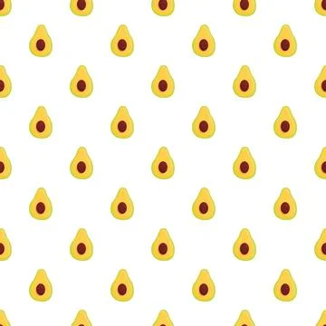 Avocado halves creating a seamless fruit pattern background Stock Illustration