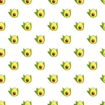 Avocado halves forming a repeating seamless pattern Stock Illustration