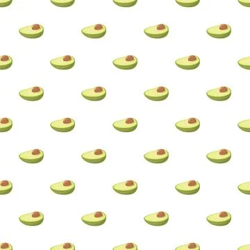 Avocado halves seamless pattern background Stock Illustration