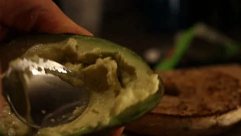 Avocado Hand Spoon 스톡 동영상 126665963