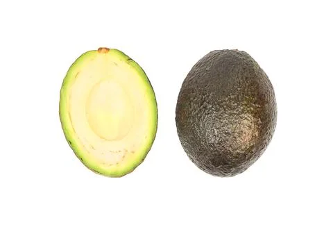 Avocado Hass with half Stock Photos