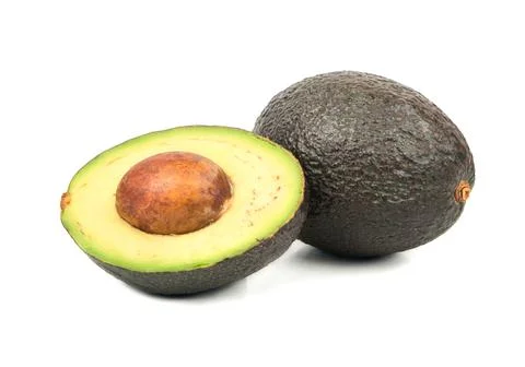 Avocado Hass with half Stock Photos