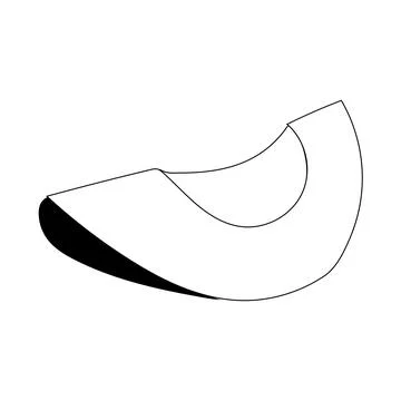 Avocado icon black illustration. Single fruit icon outlined silhouette Stock Illustration