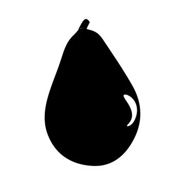 Avocado icon black illustration. Single fruit icon outlined silhouette Stock Illustration