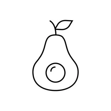 Avocado icon element of fruit icon for mobile concept and web apps. Thin line Stock Illustration