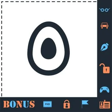 Avocado icon flat Stock Illustration