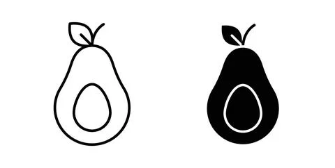 Avocado icon Illustration designs pack for Web Stock Illustration