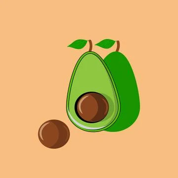 Avocado icon illustrations Stock Illustration