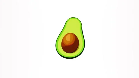 Avocado icon on an isolated white background Stock Footage 284237594