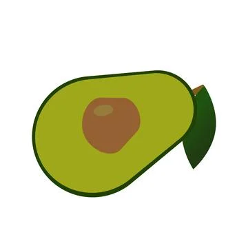 Avocado with leaf in vector 스톡 일러스트