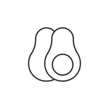 Avocado line icon isolated vector illustration Stock Illustration