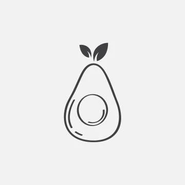 Avocado linear icon design, fruit vector illustration Stock Illustration