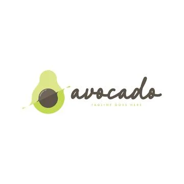 Avocado  Logo Design Concept Vector Stock Illustration