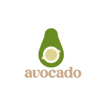 Avocado  Logo Design Concept Vector Stock Illustration